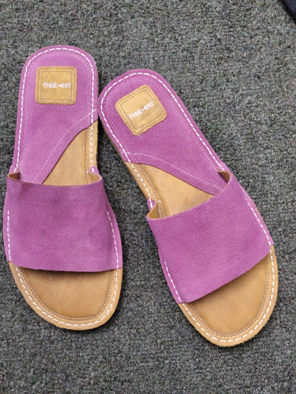 Free People Pink Suede Slide Sandals